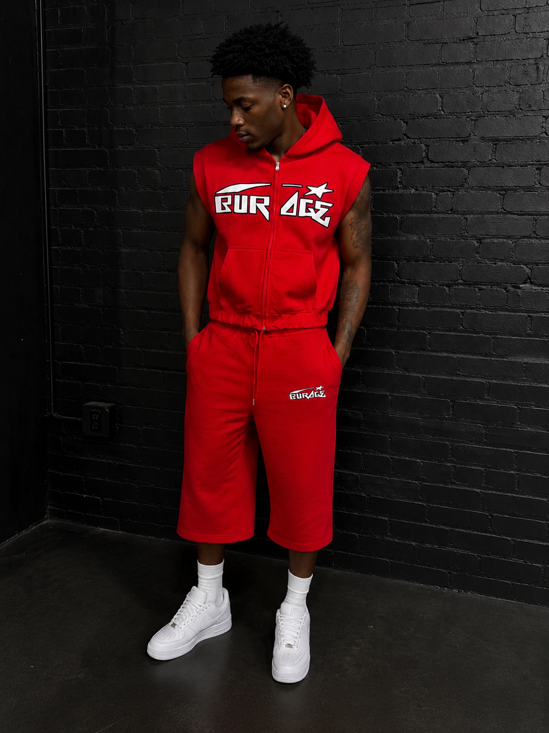 Anti Worker Sleeveless Red set