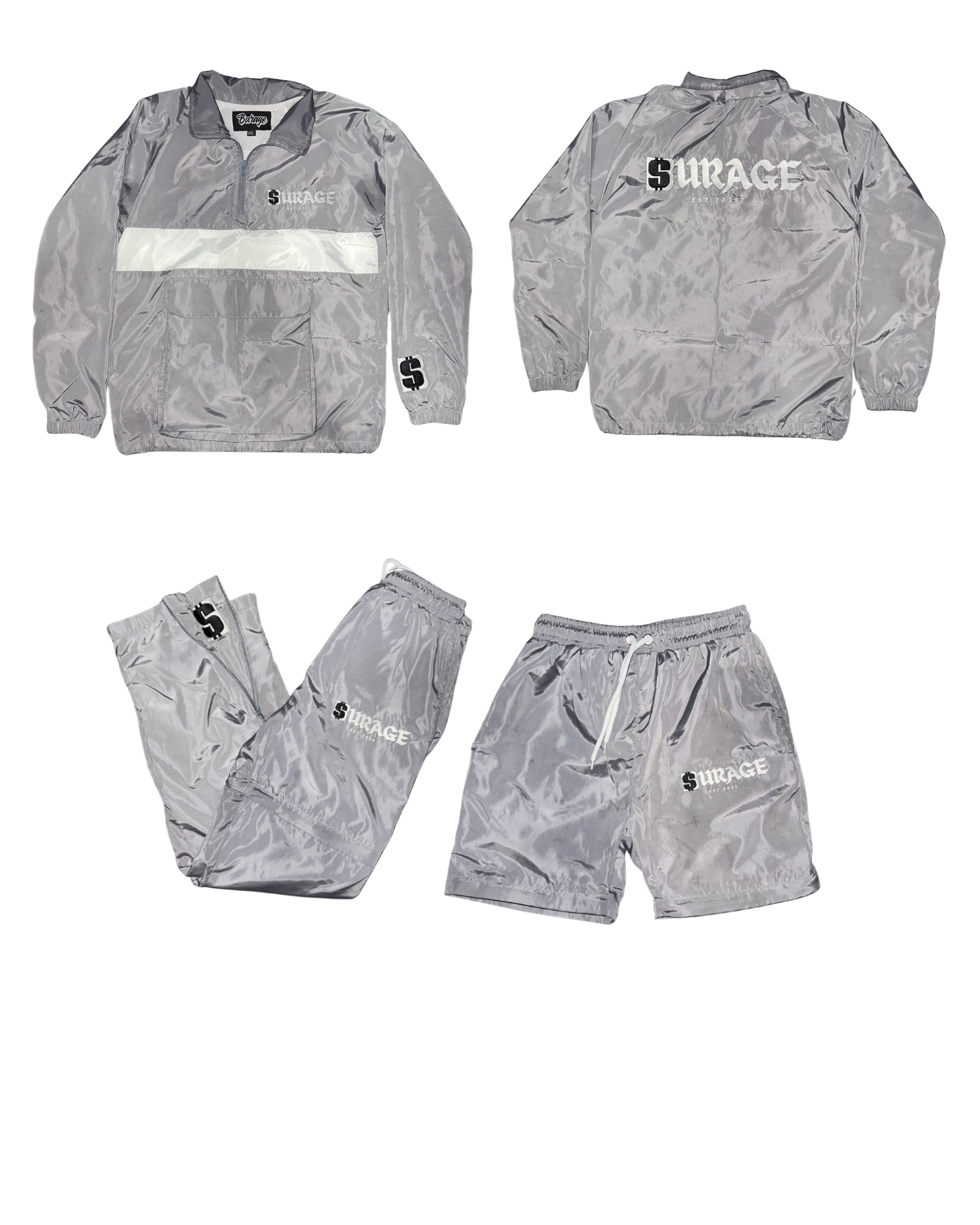 GREY QUARTER ZIP WINDBREAKER SET