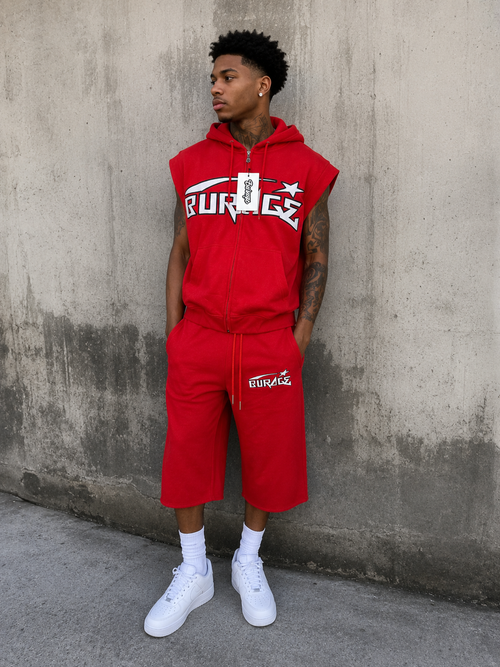 Anti Worker Sleeveless Red set