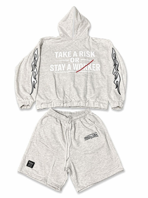 Grey Anti Worker Zip Up Set
